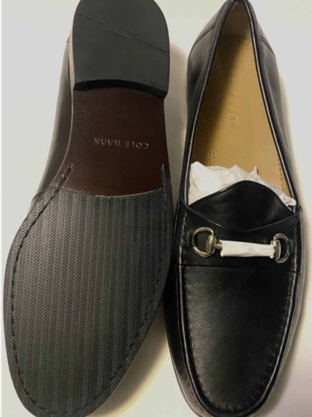 COLE HAAN Rich Black Leather Horsebit Loafers Men's Size 11.5 Excellent